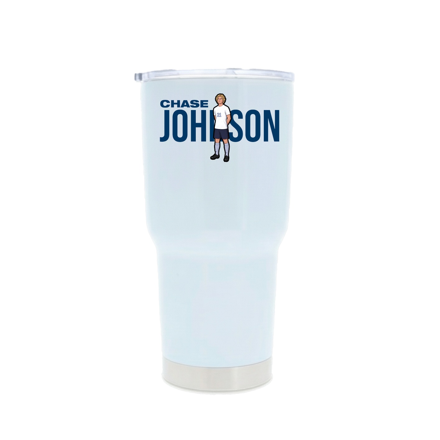 30oz Stainless Steel Tumbler — Player Name in White