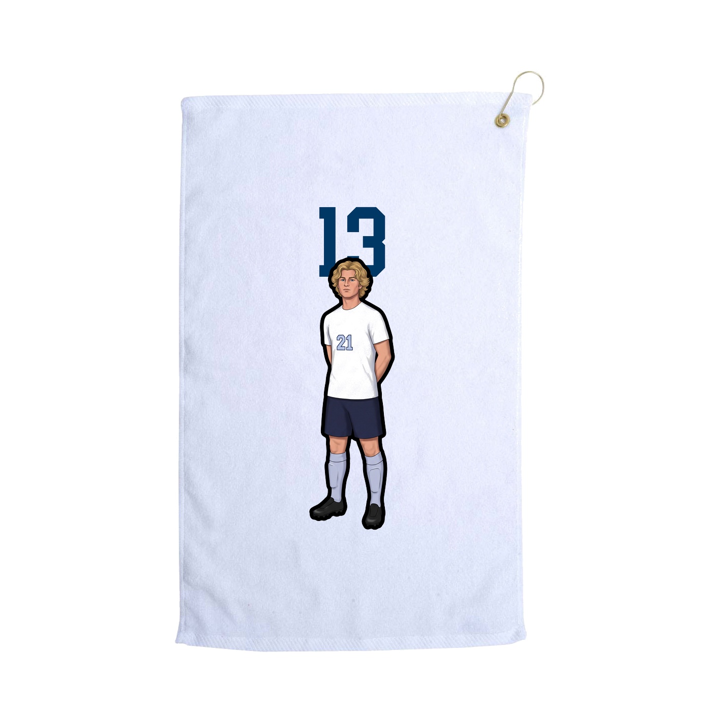 Golf Towel — Number Top in White