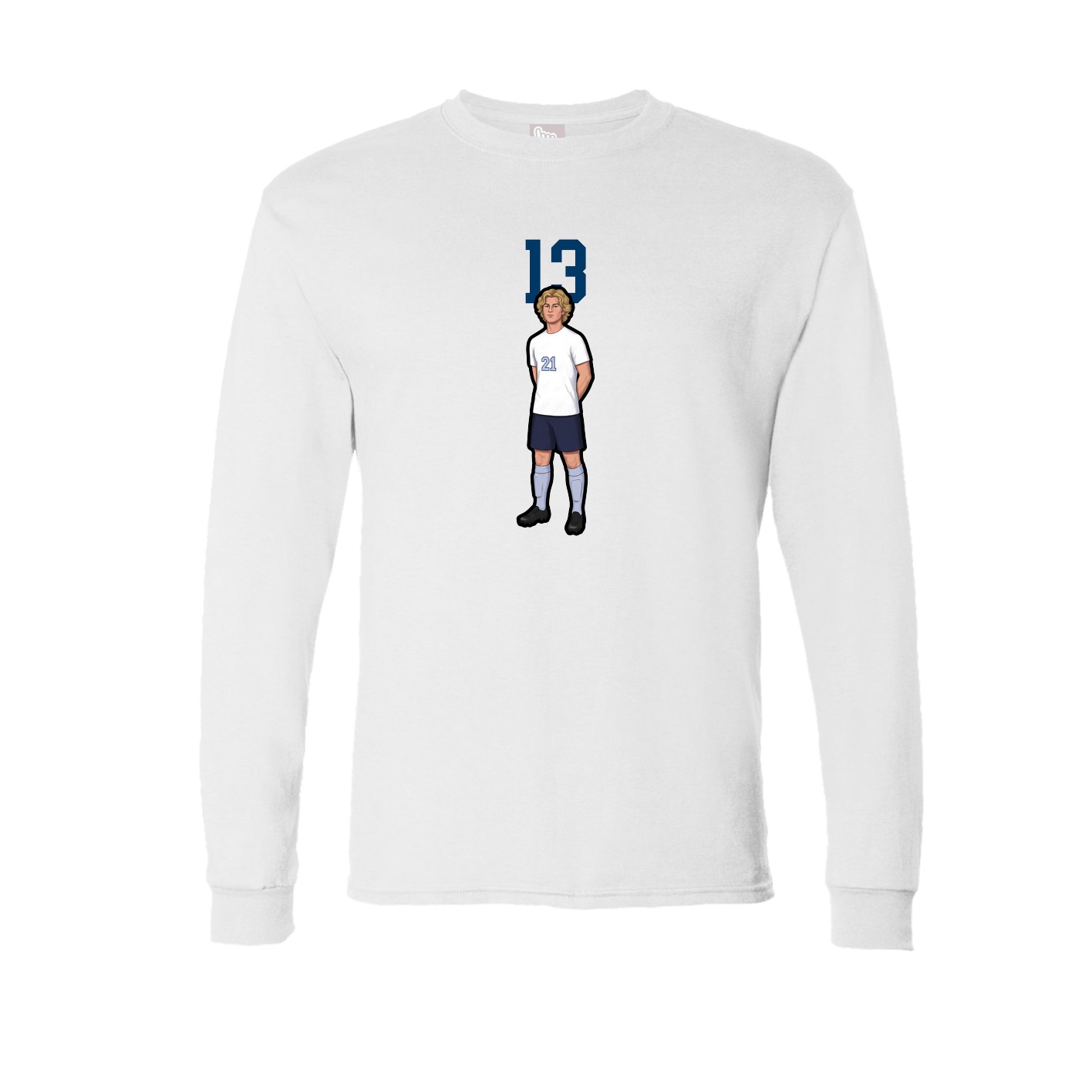 Long Sleeve Tee — Number Top in White