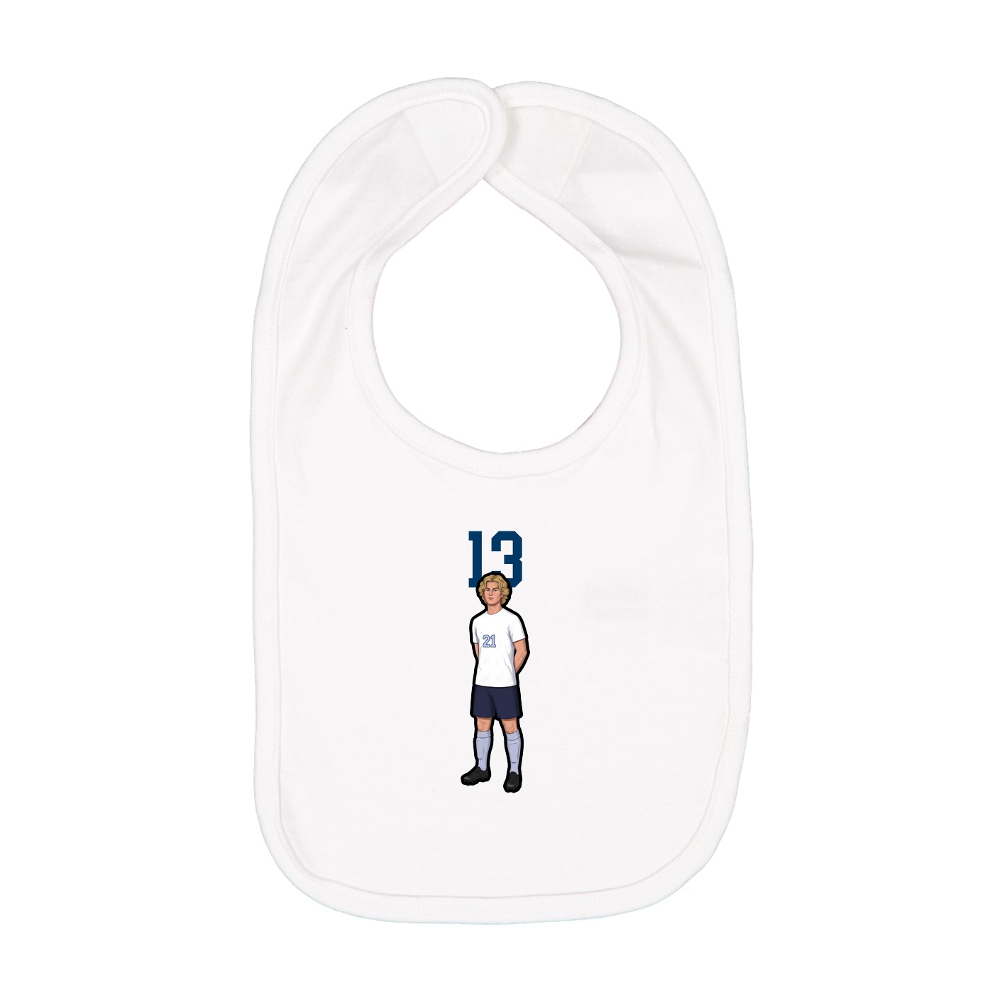 Infant Bib — Number Top in White