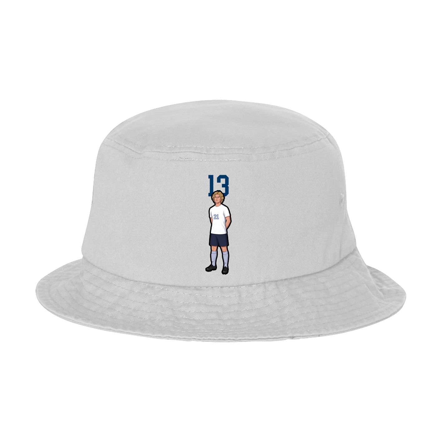Bucket Cap — Number Top in White