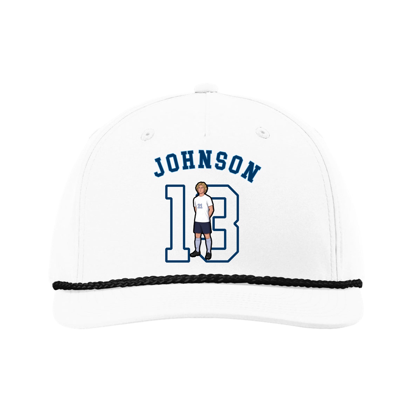 Five-Panel Classic Rope Cap — Shirsey Arch in White
