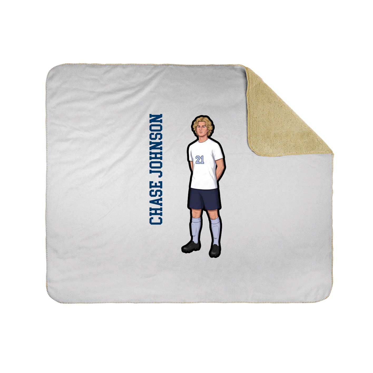 Throw Blanket — Name Vertical in White
