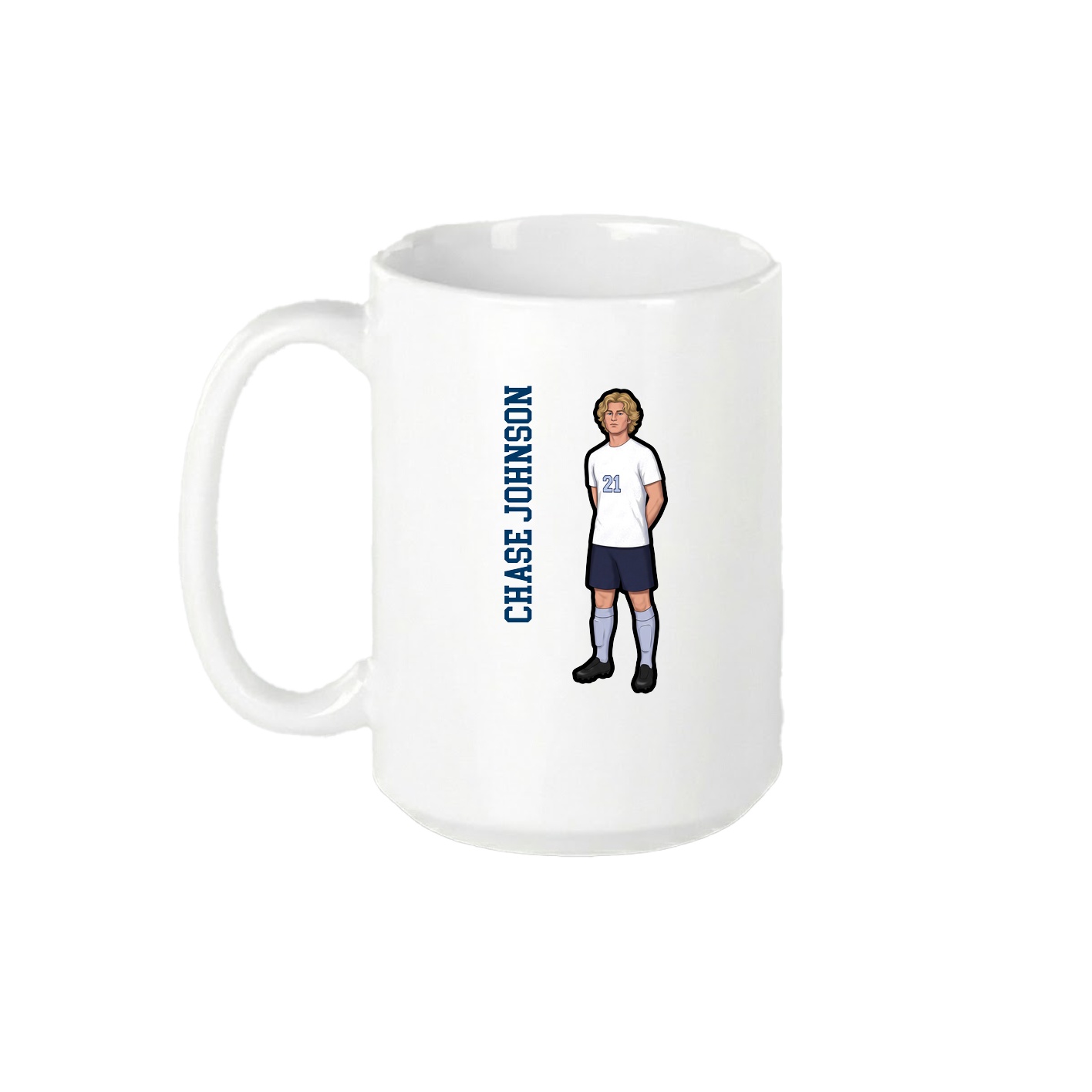 15oz Coffee Mug — Name Vertical in White