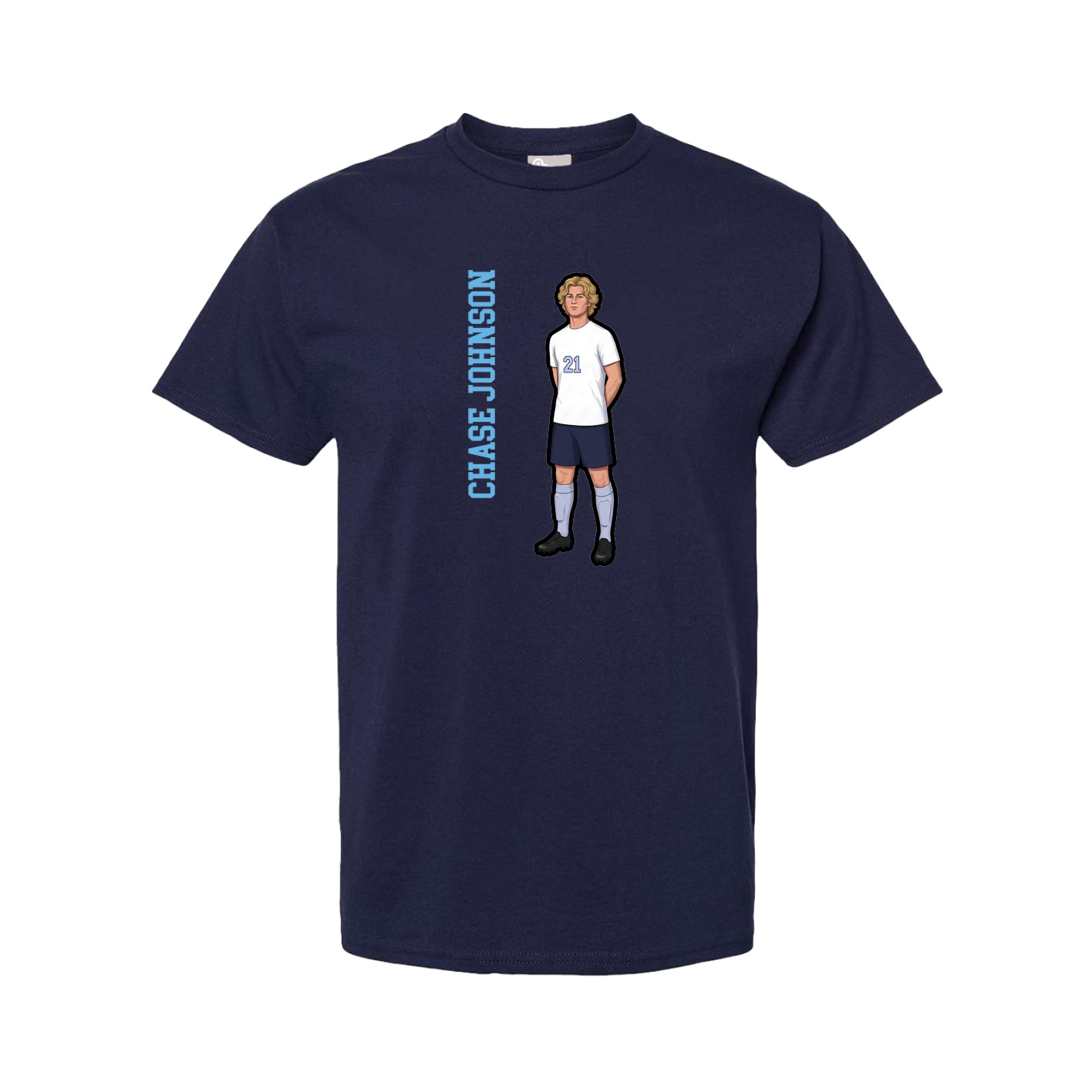 Tee — Name Vertical in Navy