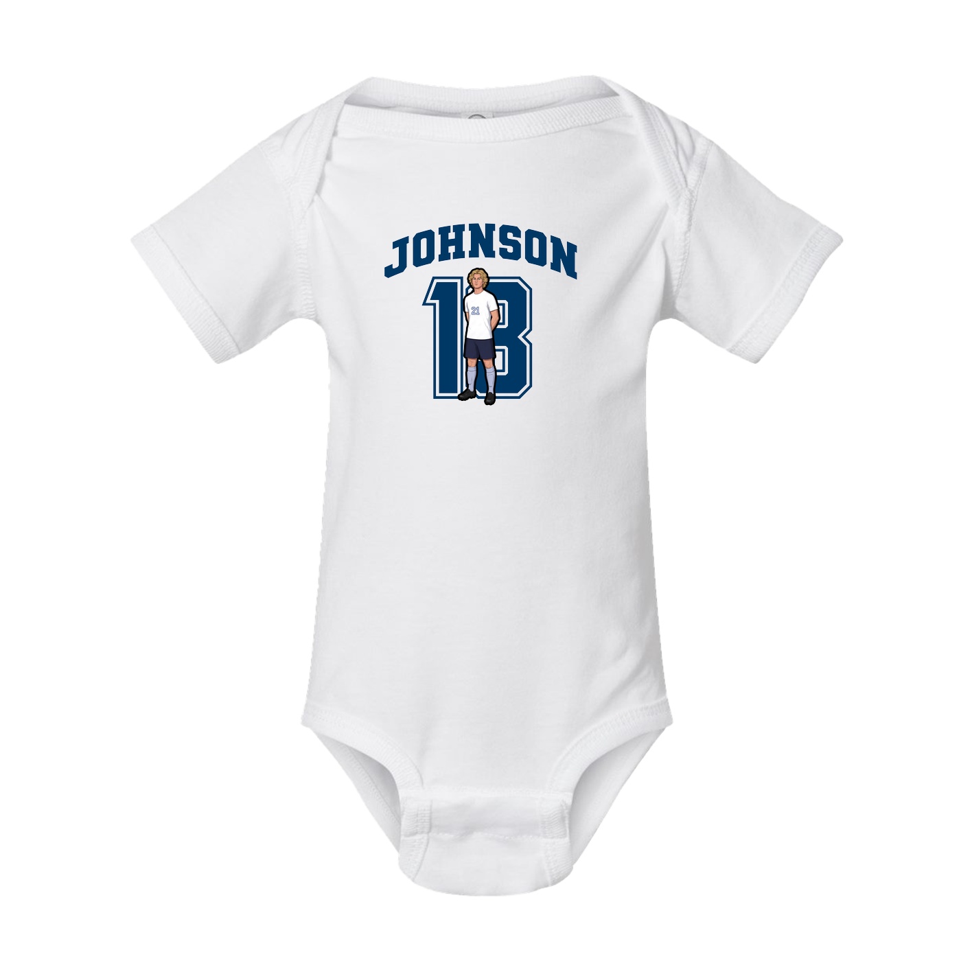 Baby Onesie — Number in White