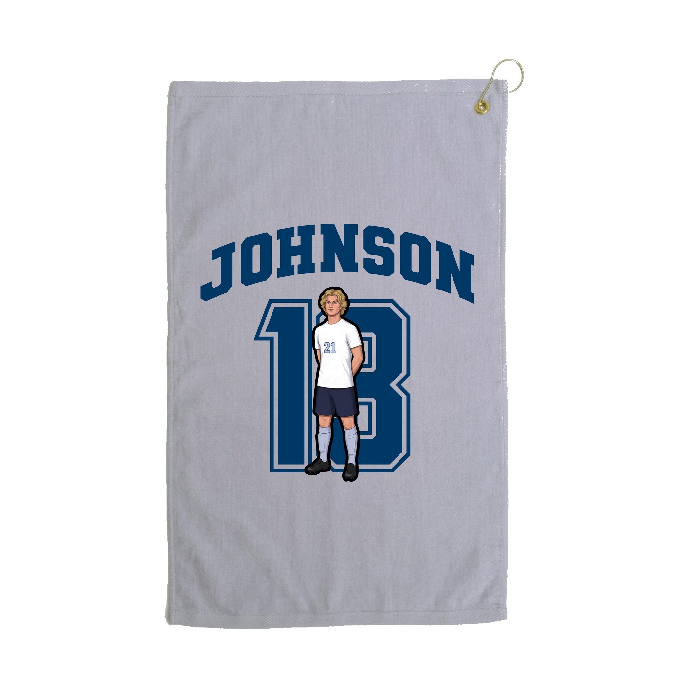 Golf Towel — Number in Grey
