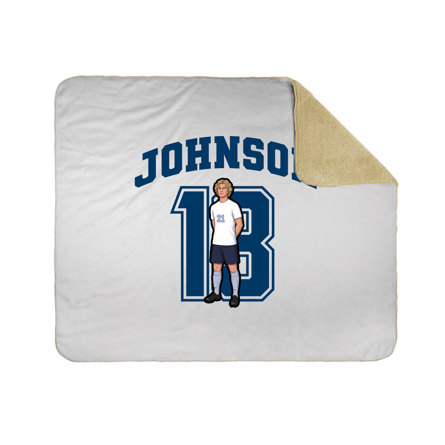 Throw Blanket — Number in White