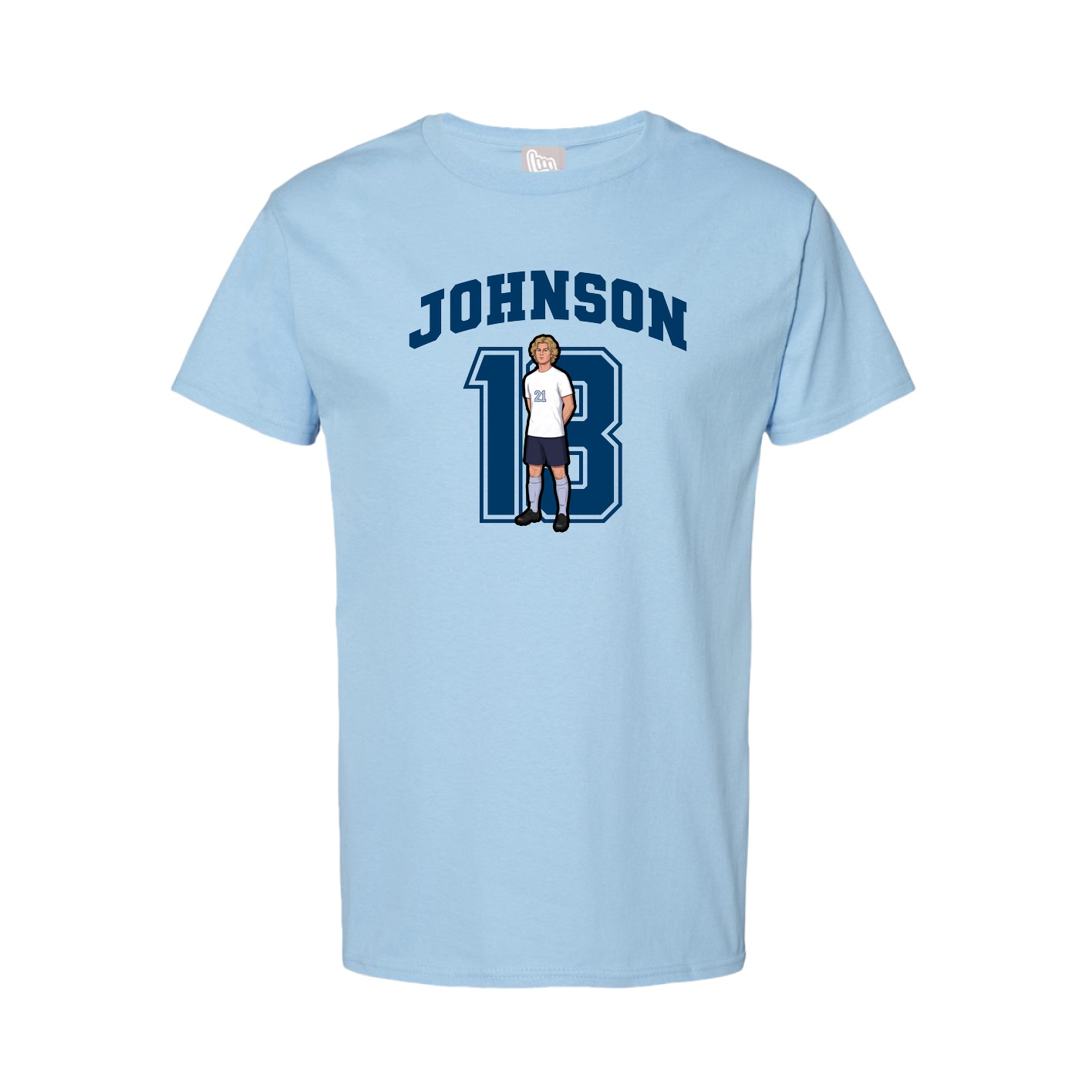 Tee — Number in Light Blue
