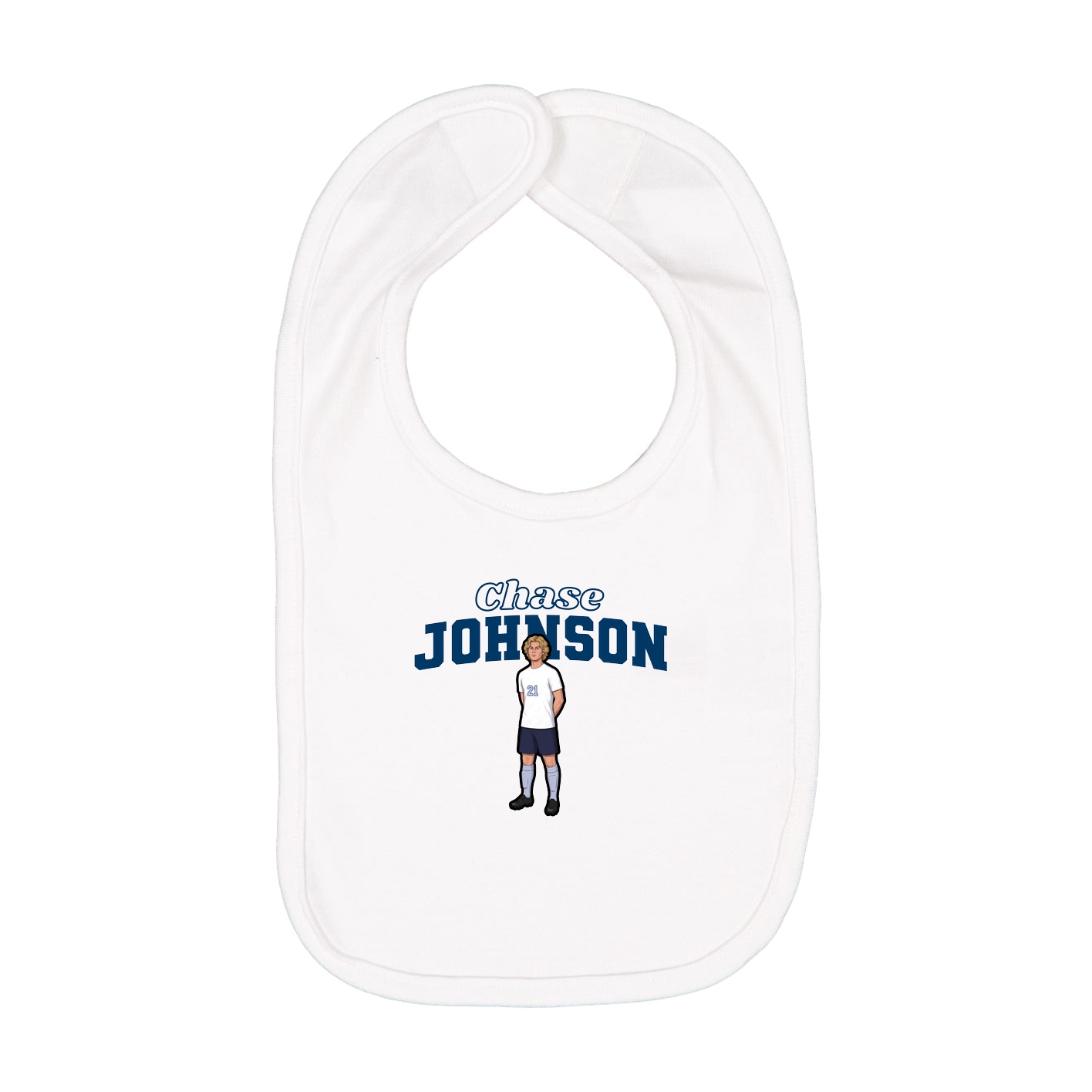Infant Bib — Name Arch in White