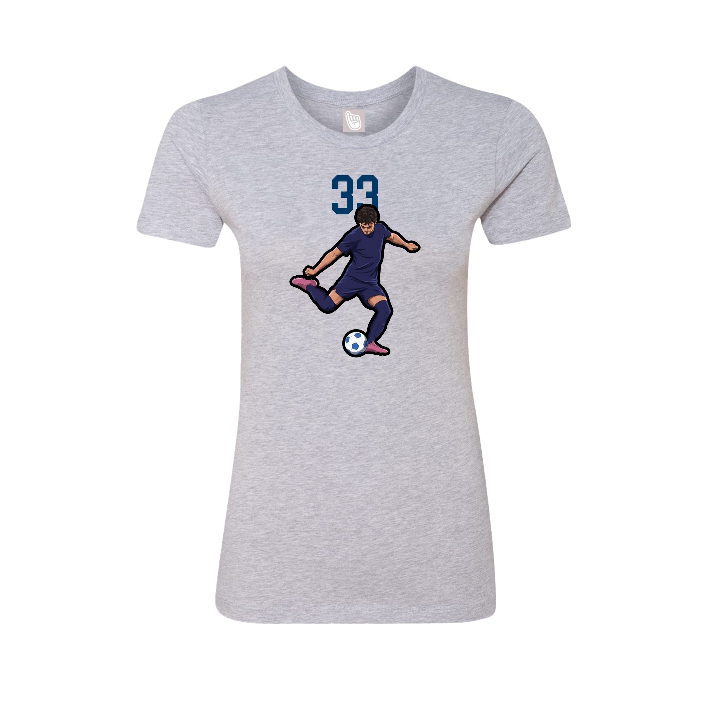 Fitted Women's Tee — Number Top in Grey