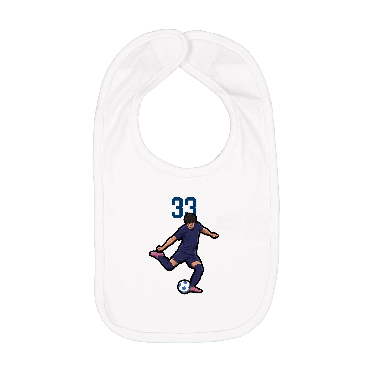 Infant Bib — Number Top in White