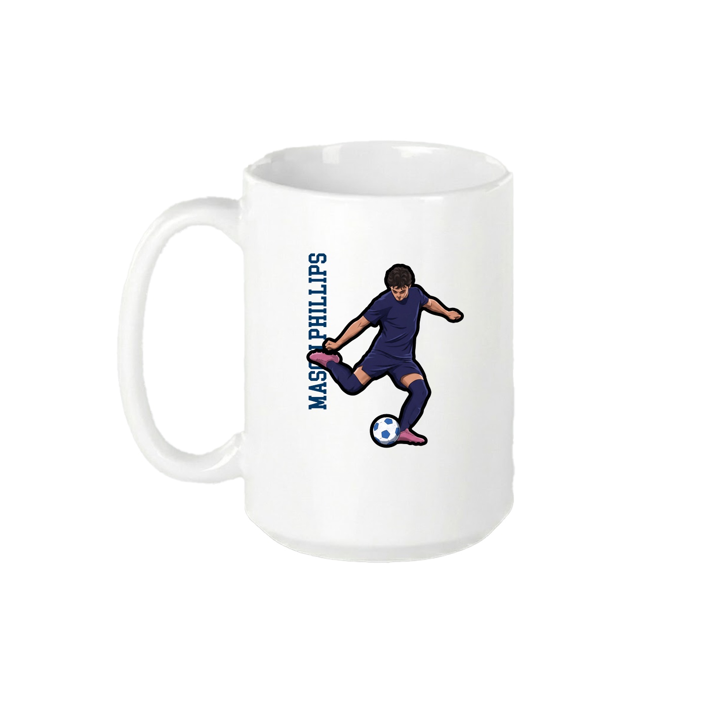 15oz Coffee Mug — Name Vertical in White