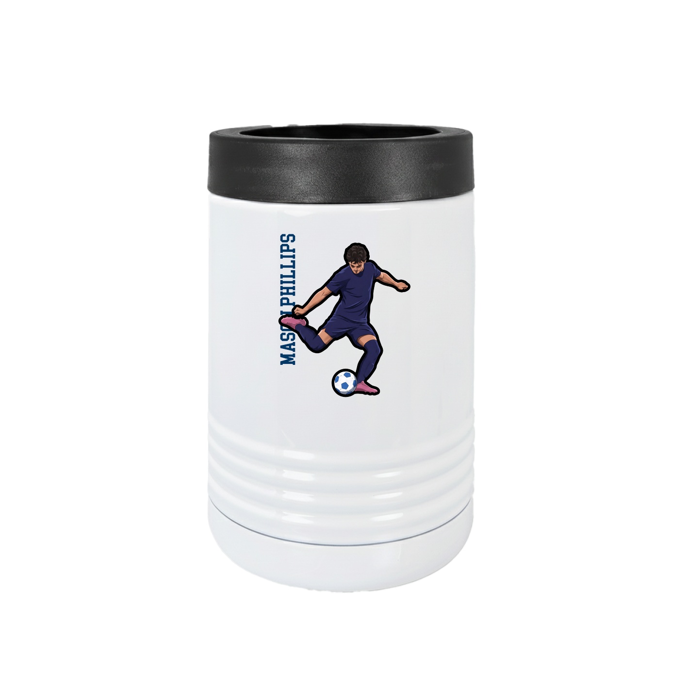 Beverage Holder — Name Vertical in White