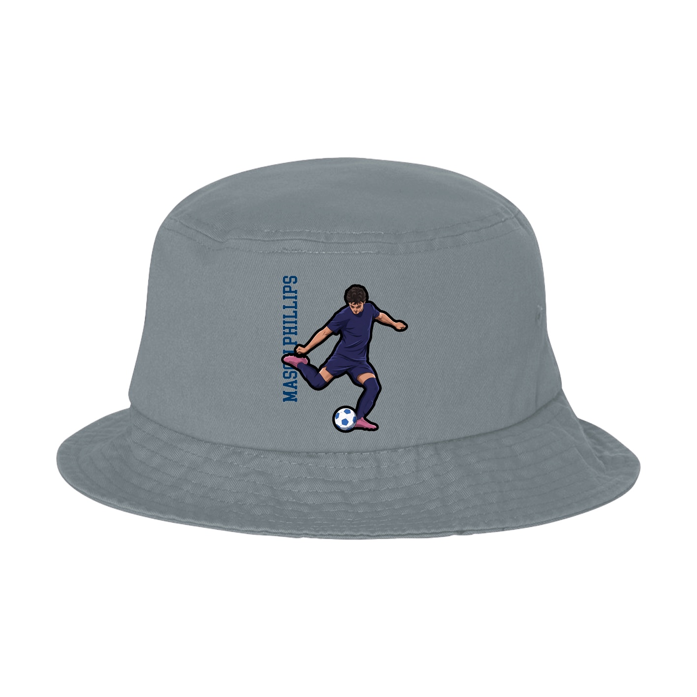 Bucket Cap — Name Vertical in Grey
