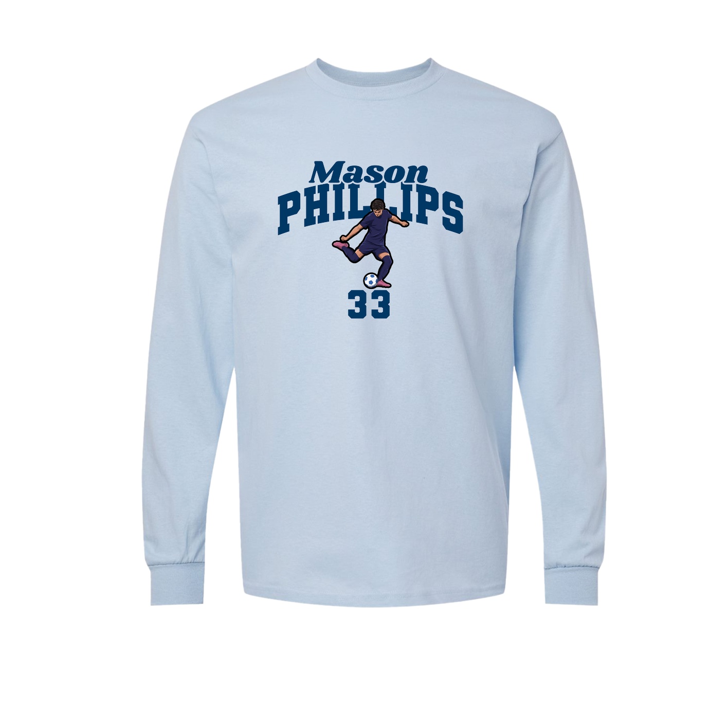 Long Sleeve Tee — Signature Arch in Light Blue