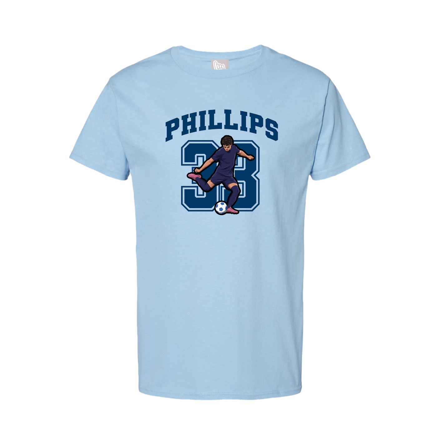 Youth Tee — Number in Light Blue