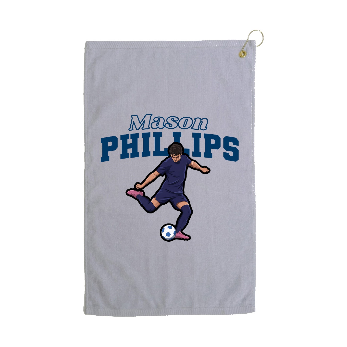 Golf Towel — Name Arch in Grey