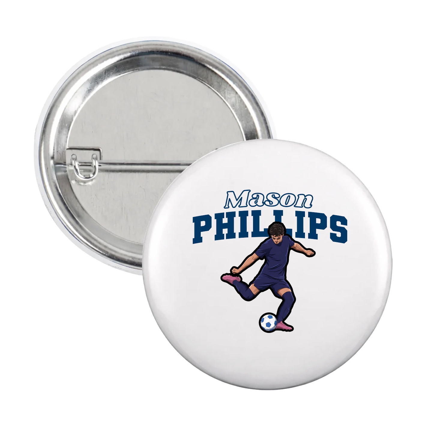 Game Day Button — Name Arch in White