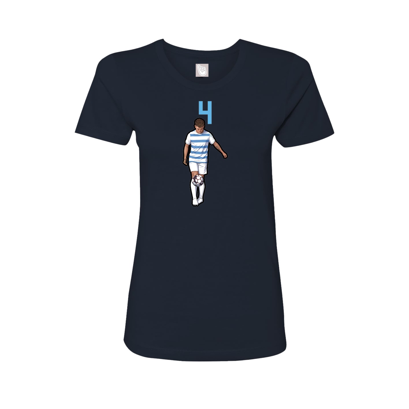 Fitted Women's Tee — Number Top in Navy