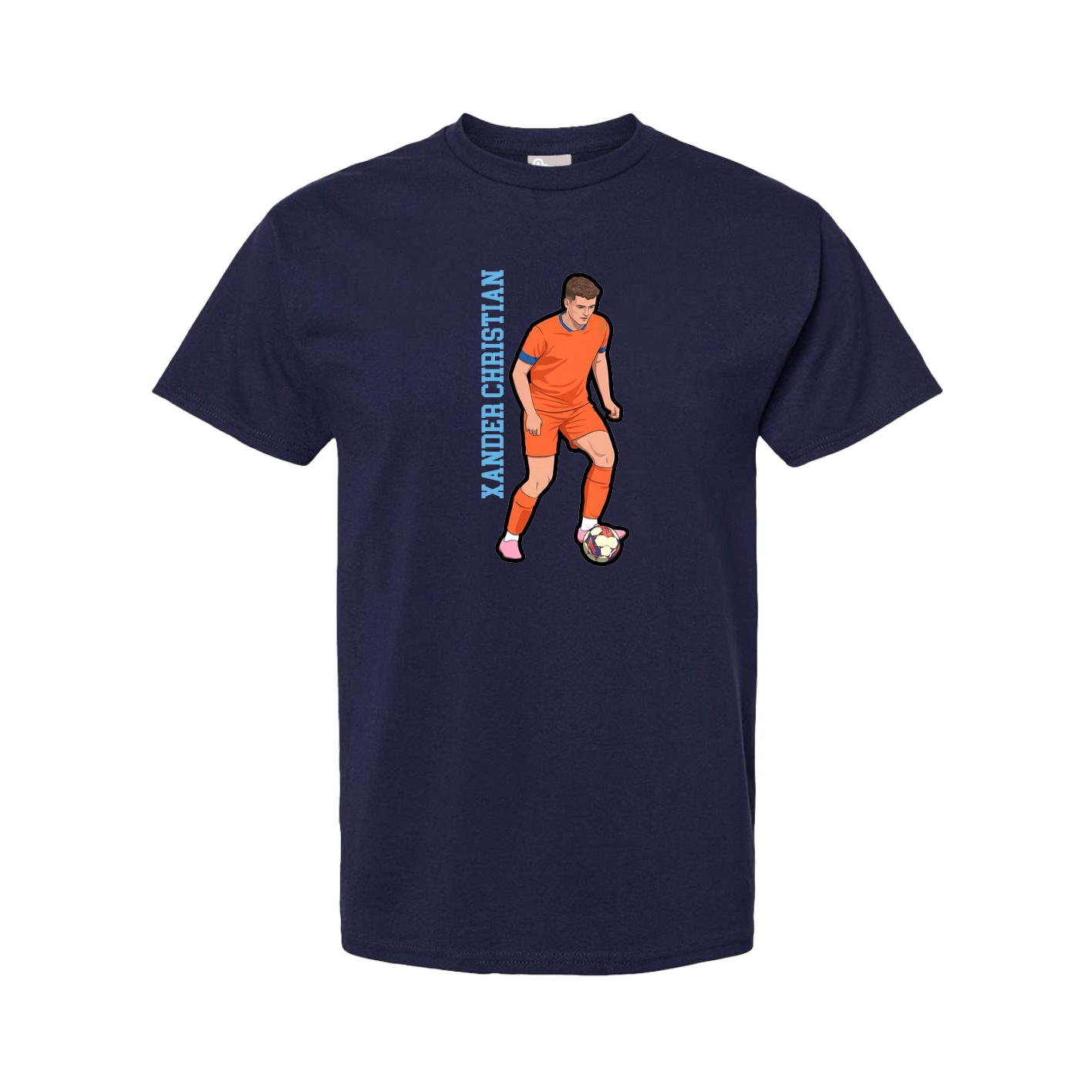 Tee — Name Vertical in Navy