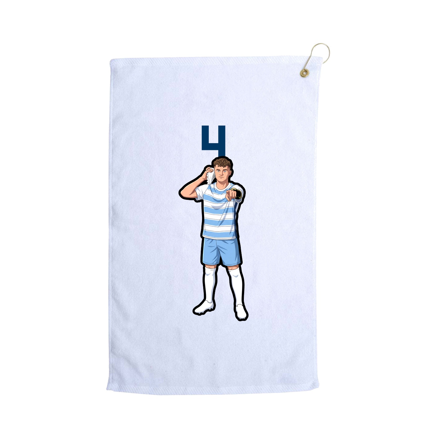 Golf Towel — Number Top in White