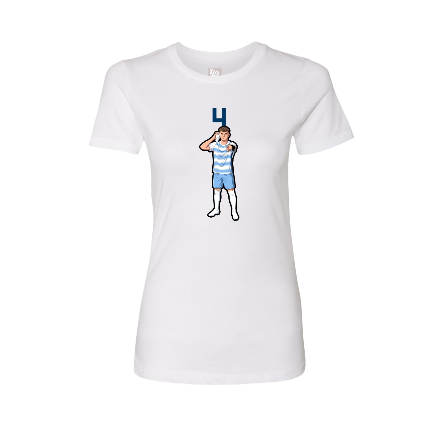 Fitted Women's Tee — Number Top in White
