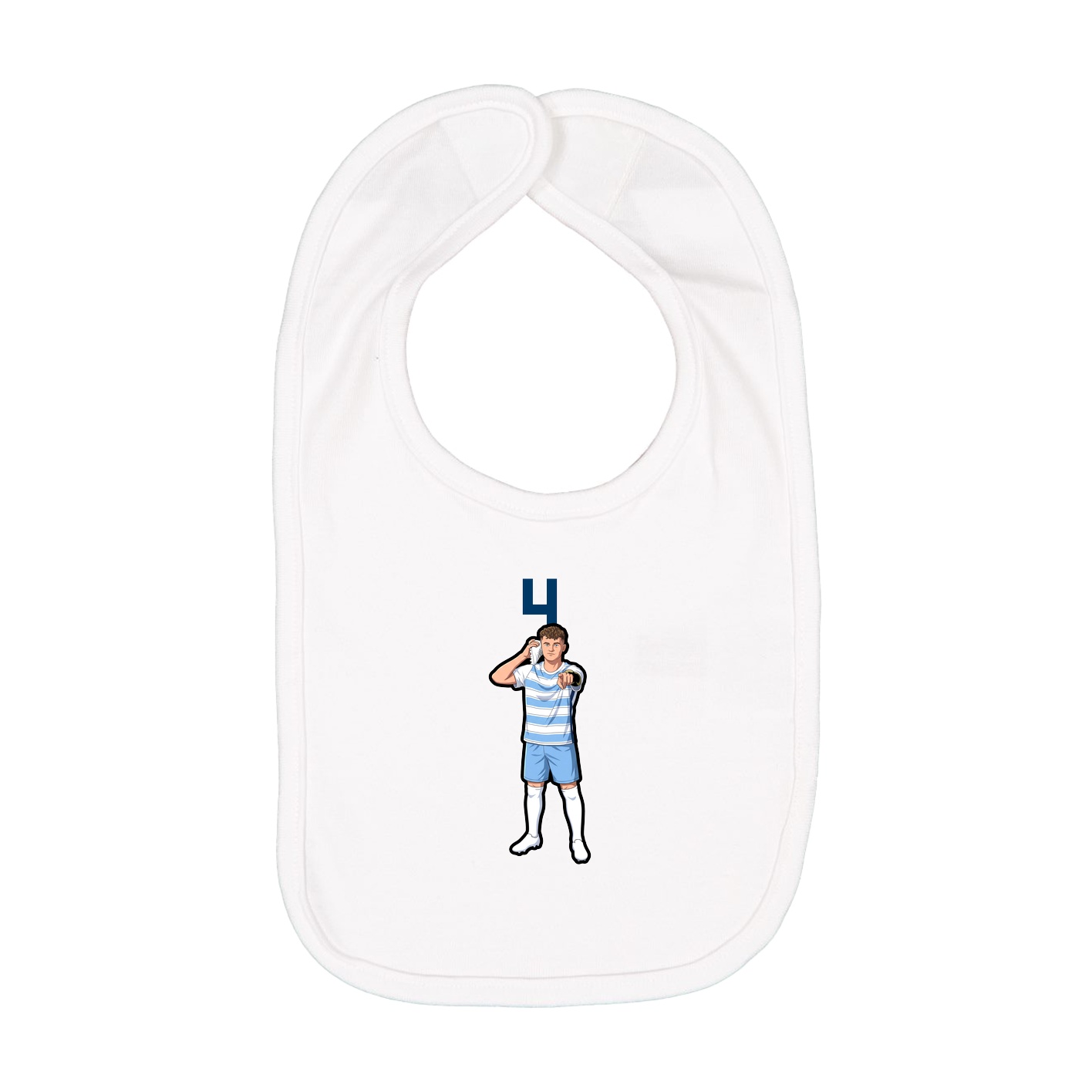 Infant Bib — Number Top in White