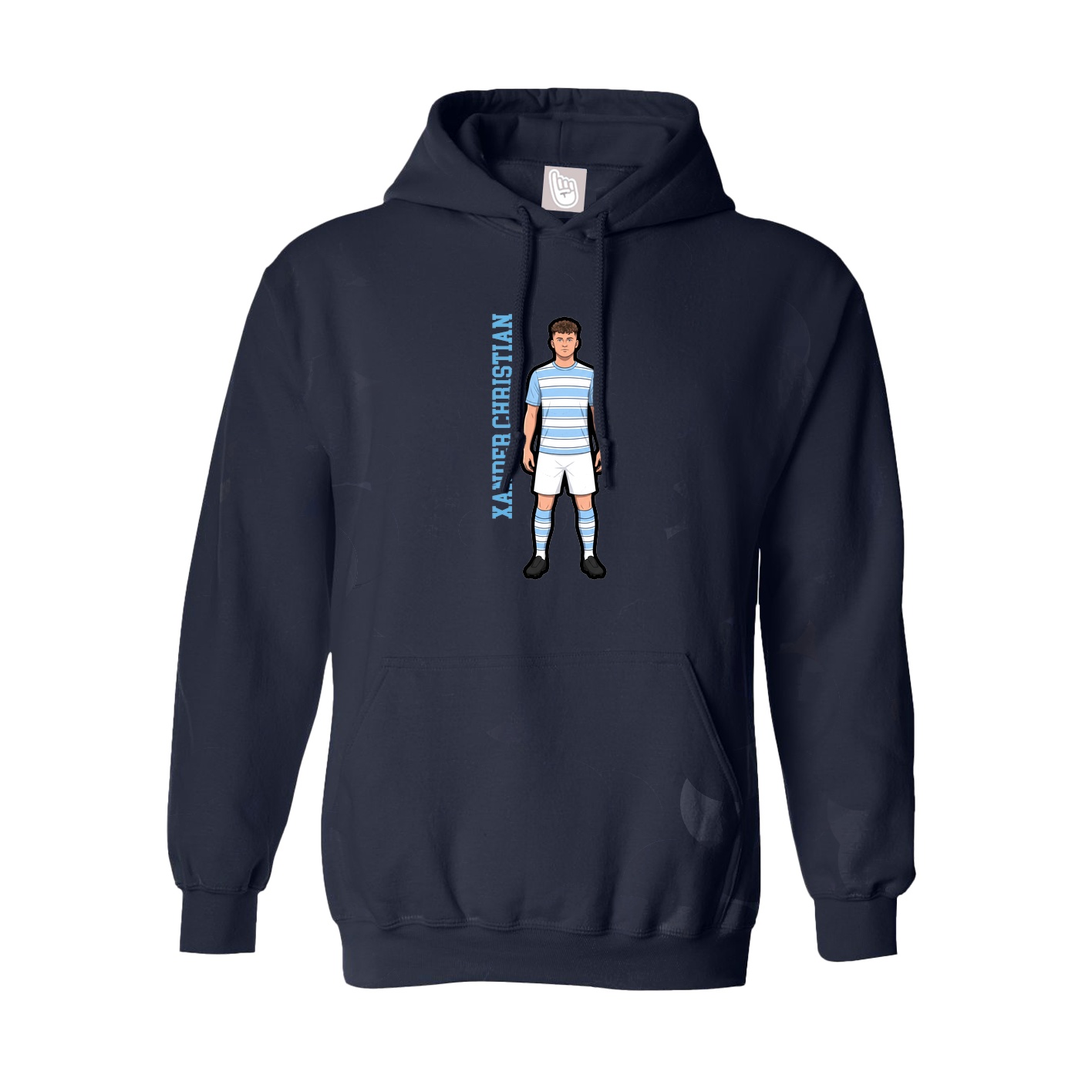 Youth Hoodie — Name Vertical in Navy