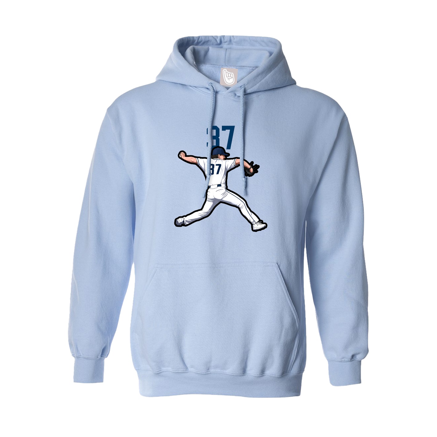 Hoodie — Number Top in Light Blue