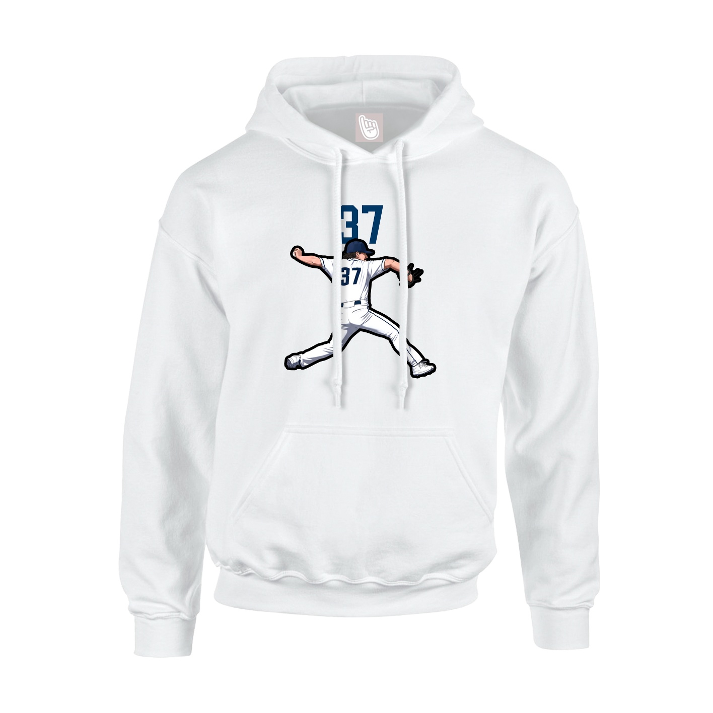 Youth Hoodie — Number Top in White