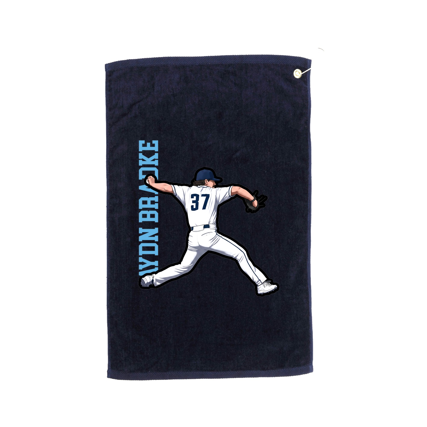 Golf Towel — Name Vertical in Navy