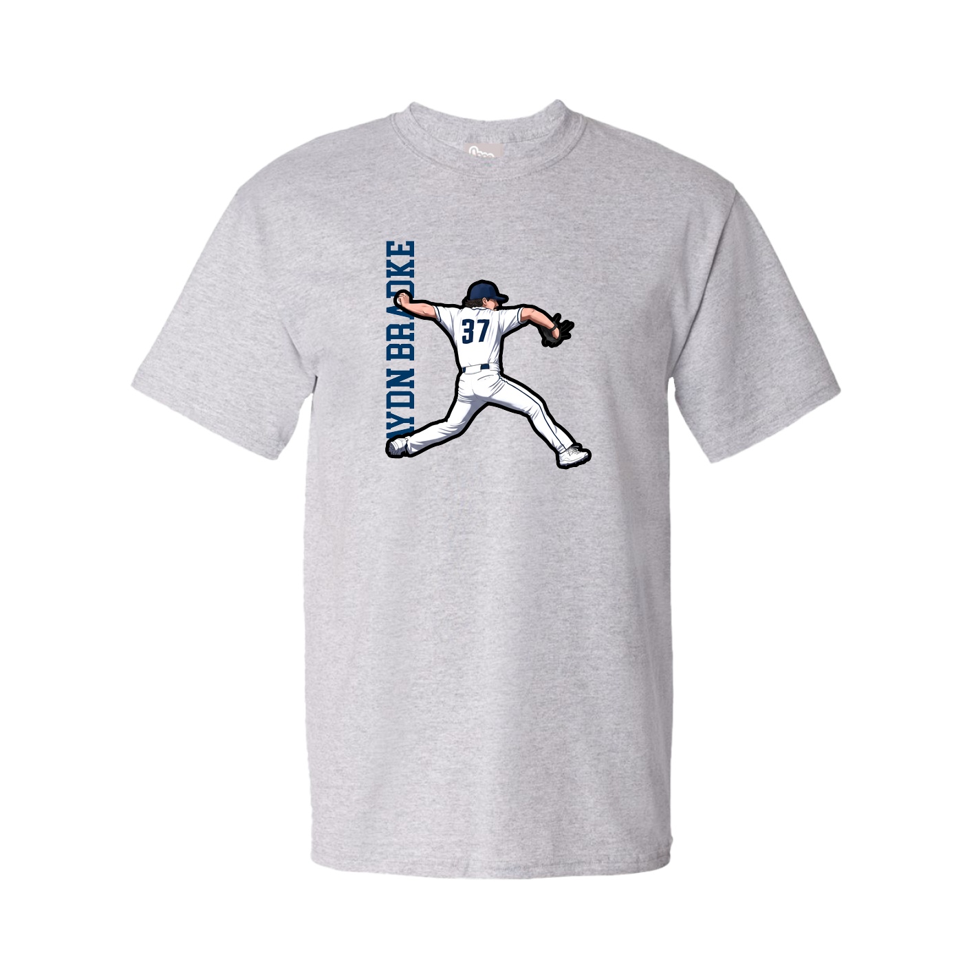 Tee — Name Vertical in Grey
