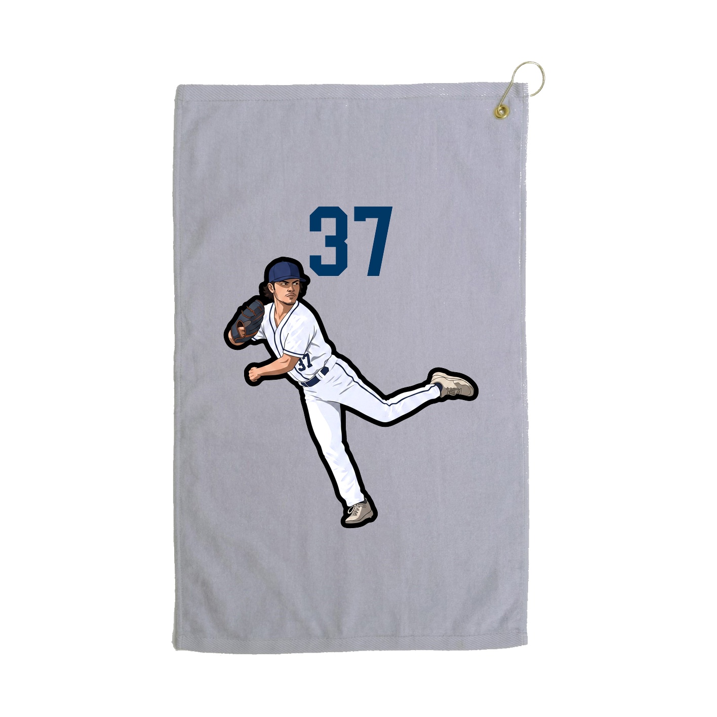 Golf Towel — Number Top in Grey