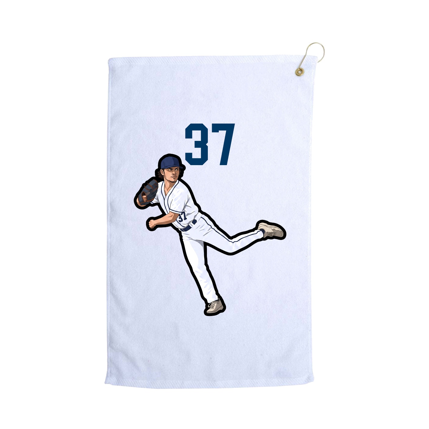 Golf Towel — Number Top in White