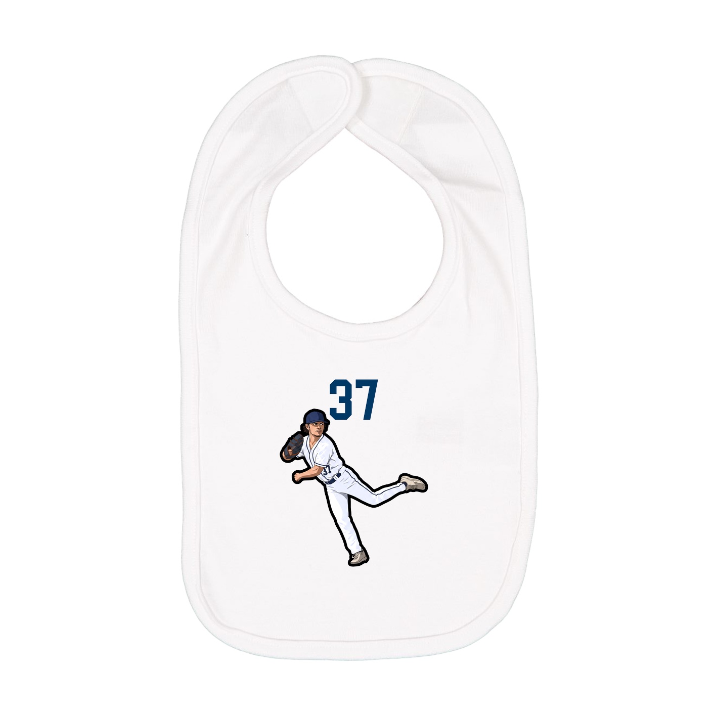 Infant Bib — Number Top in White