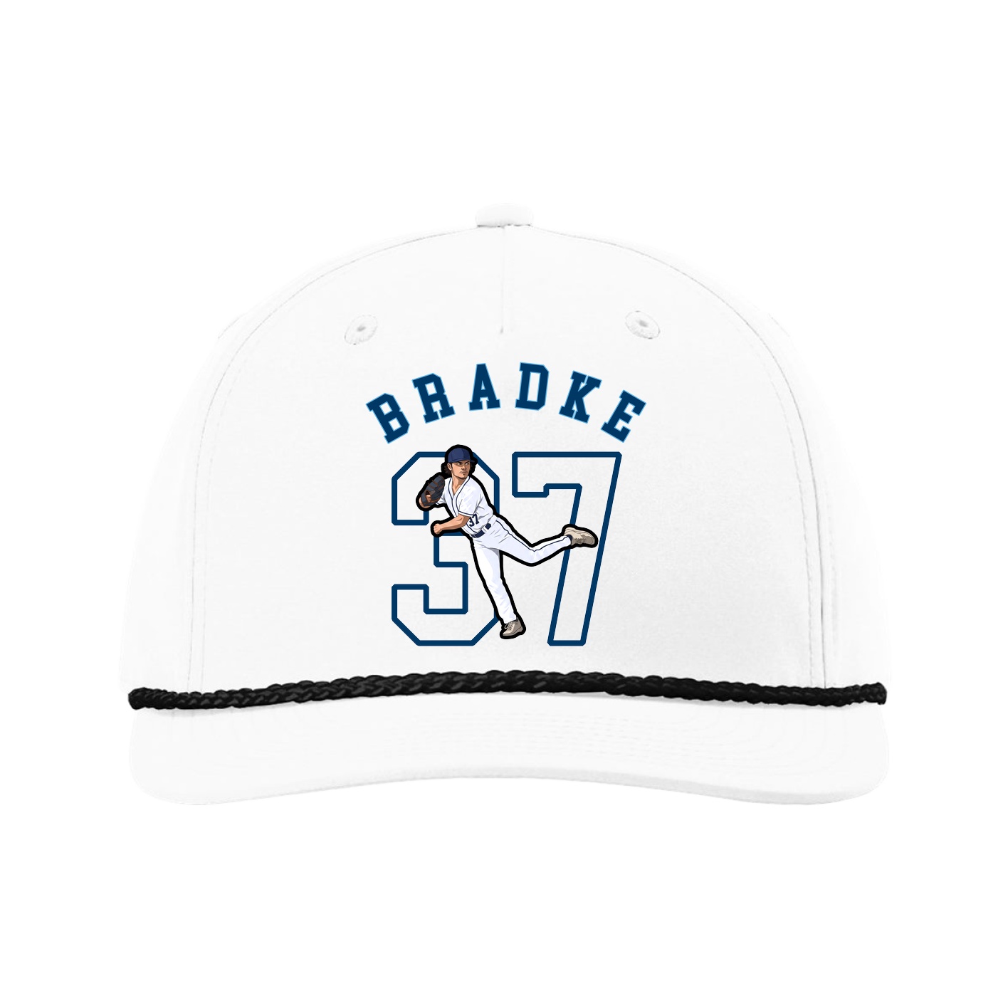 Five-Panel Classic Rope Cap — Shirsey Arch in White