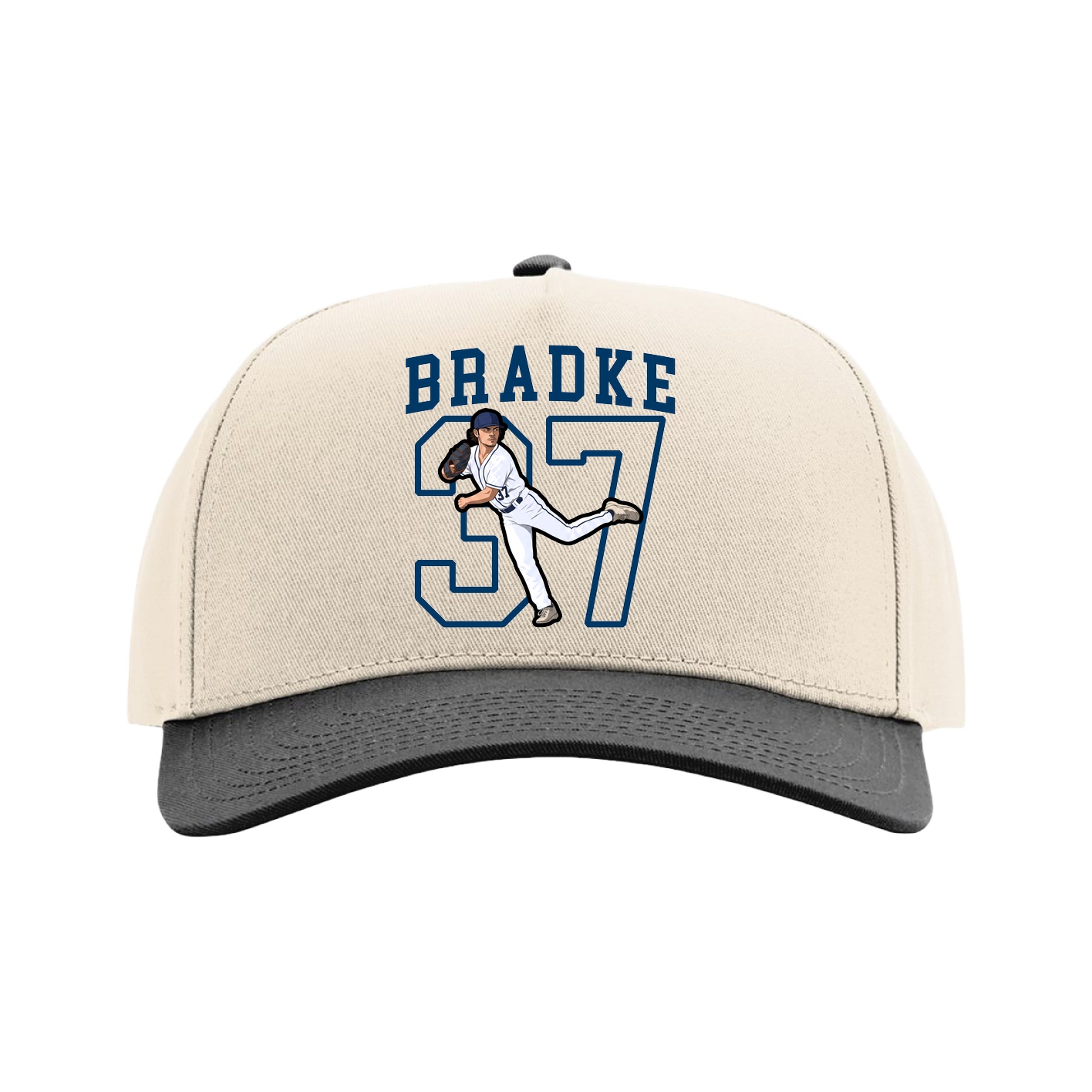 Full Fabric Five-Panel Champ Cap — Shirsey in Cream/Black