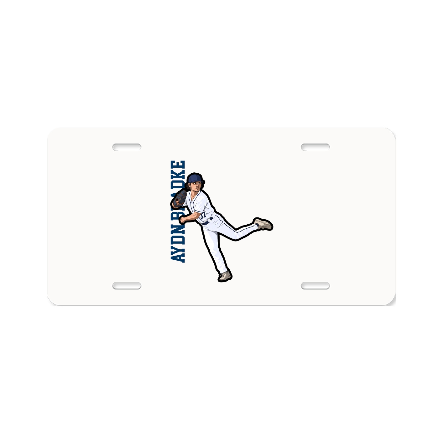 License Plate — Name Vertical in Classic