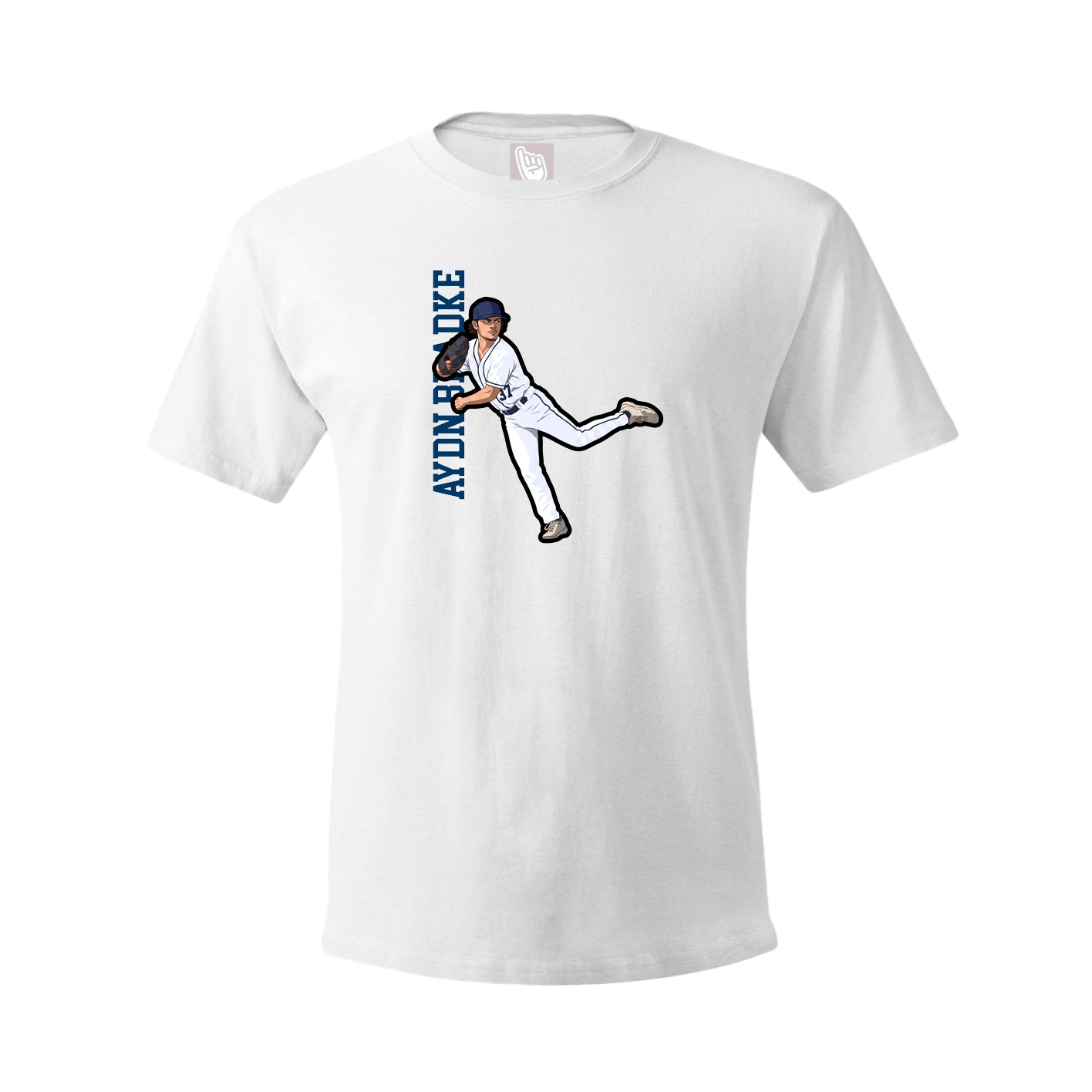 Youth Tee — Name Vertical in White
