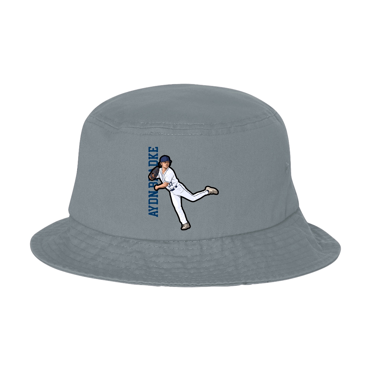 Bucket Cap — Name Vertical in Grey