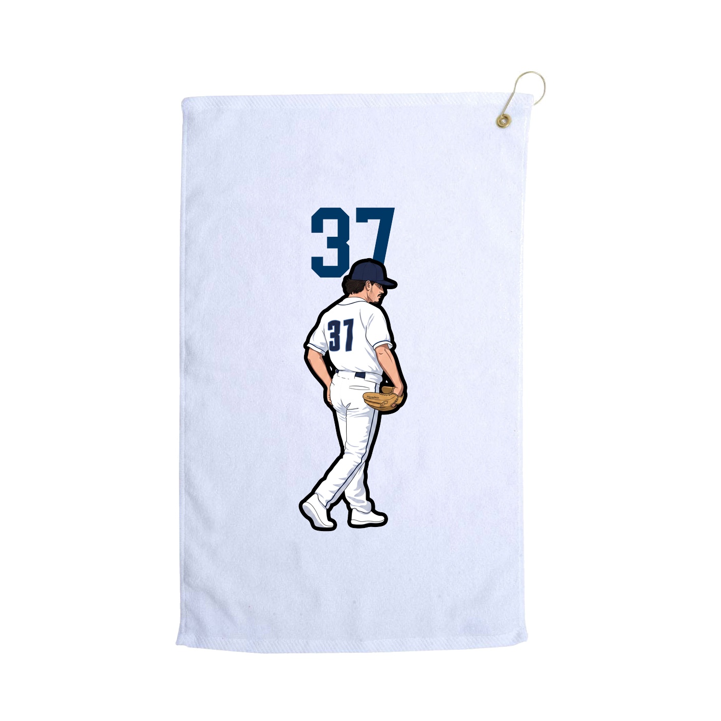 Golf Towel — Number Top in White