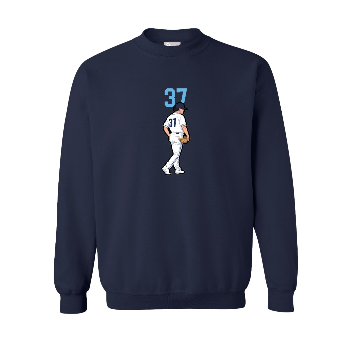 Fleece Crew — Number Top in Navy