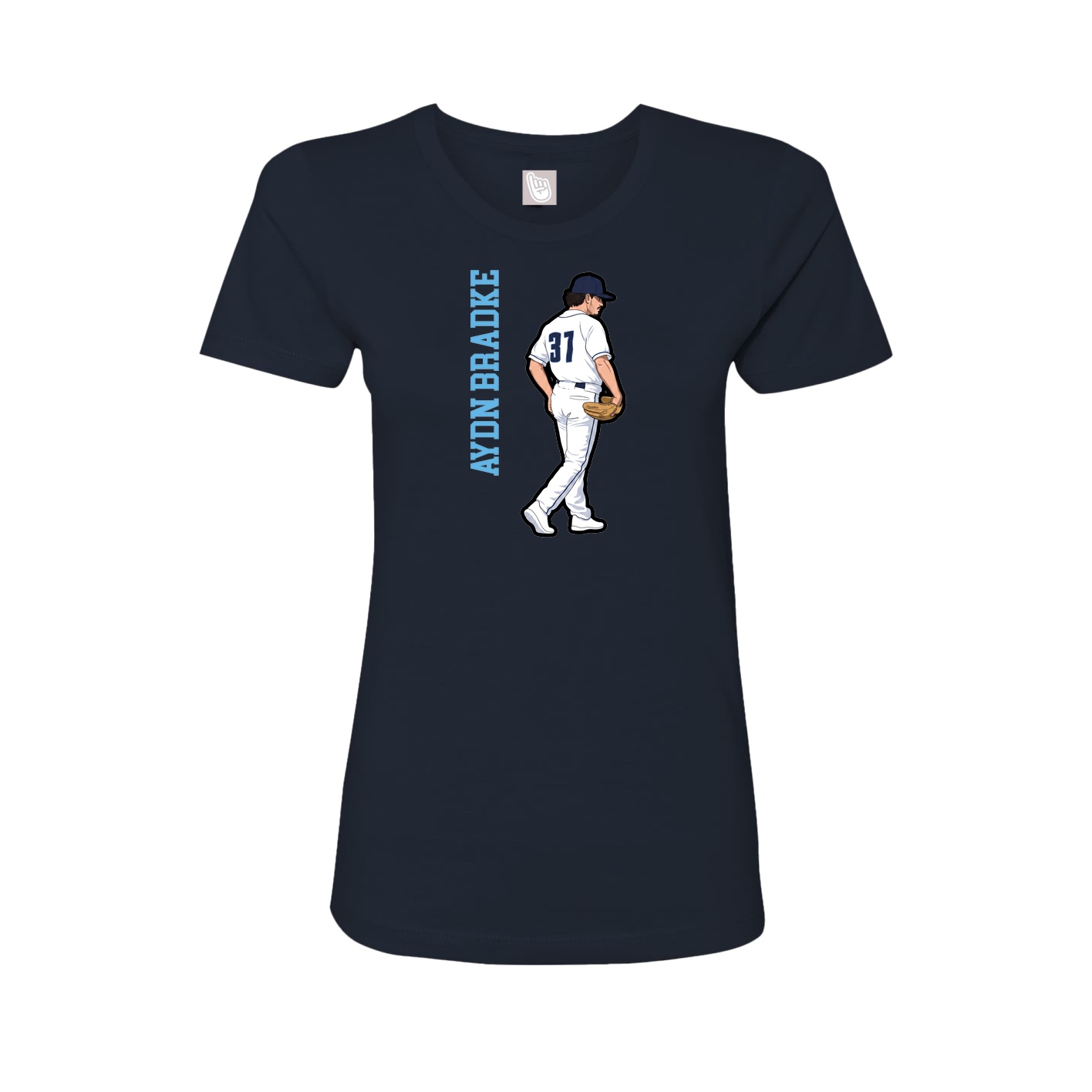 Womens Tee — Name Vertical in Navy