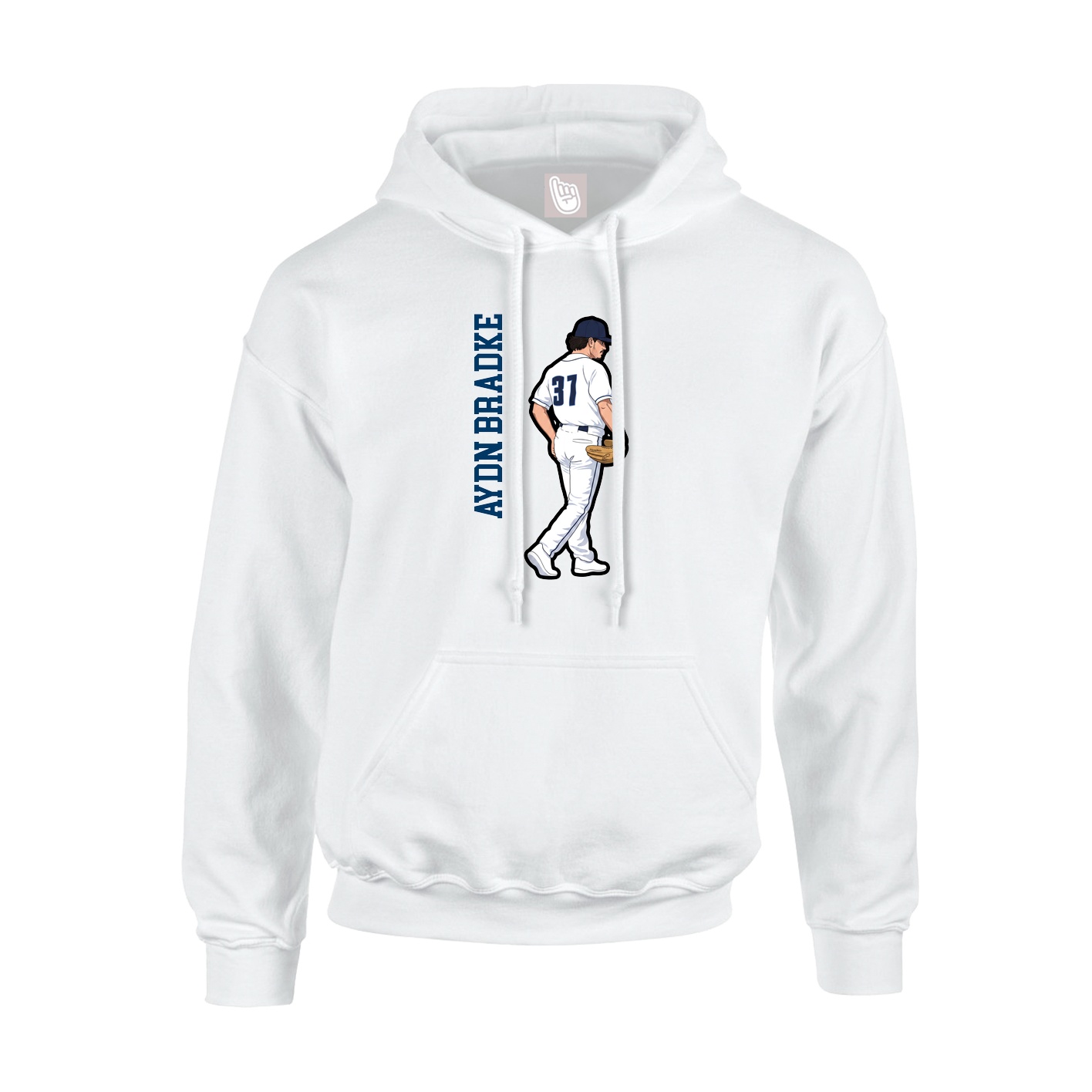 Youth Hoodie — Name Vertical in White