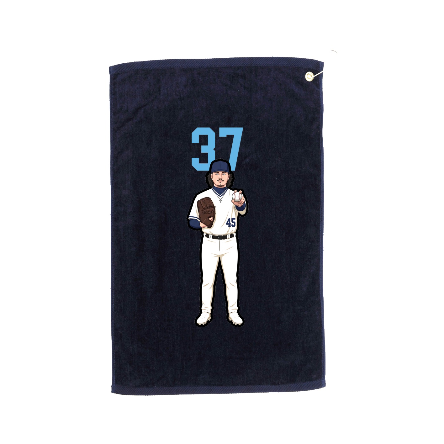Golf Towel — Number Top in Navy