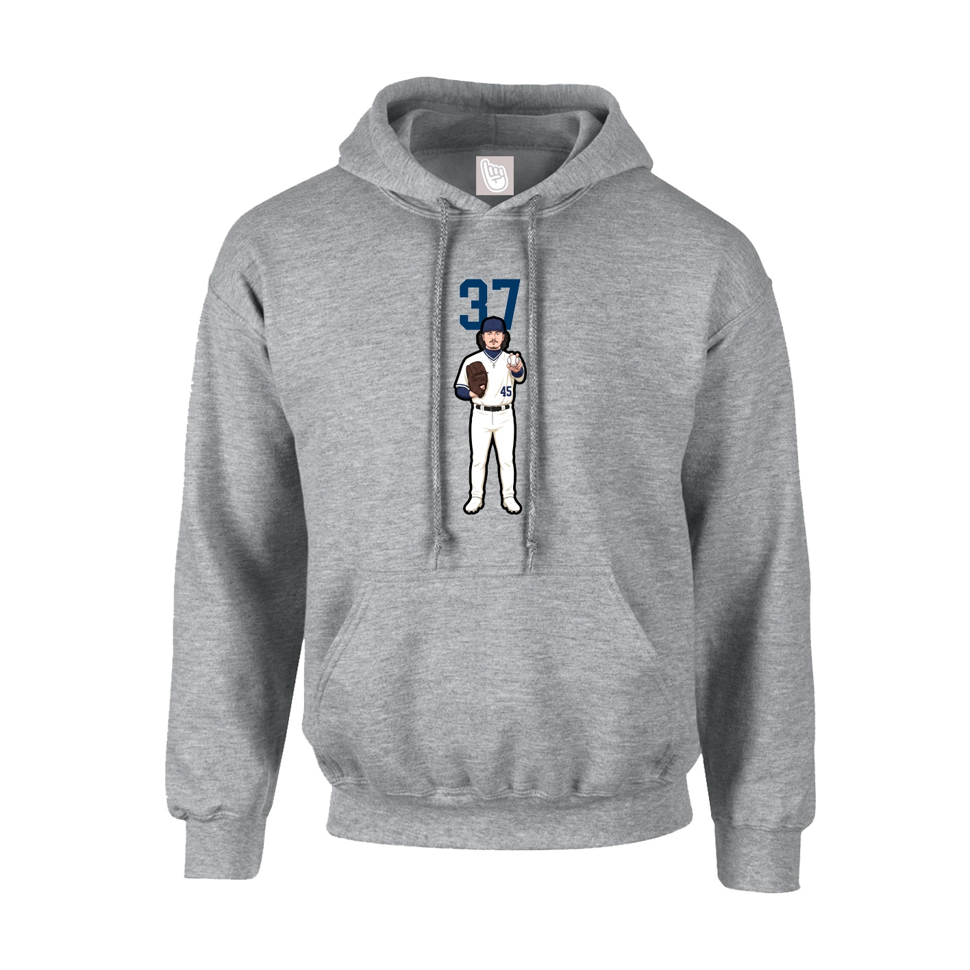 Hoodie — Number Top in Grey