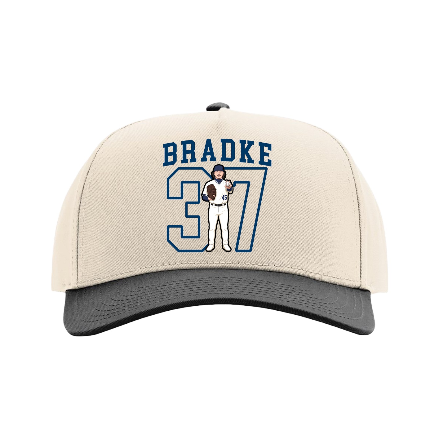 Full Fabric Five-Panel Champ Cap — Shirsey in Cream/Black