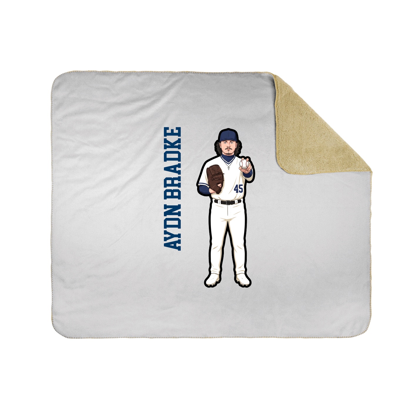 Throw Blanket — Name Vertical in White
