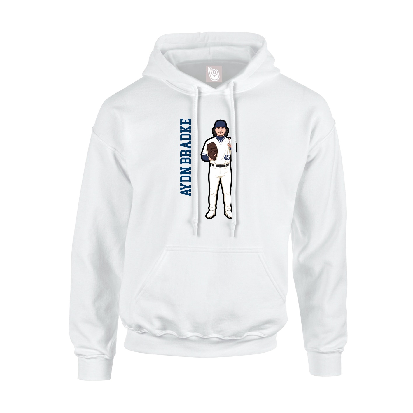 Youth Hoodie — Name Vertical in White